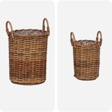  Košara za rastline s shranjevanjem 2 pcs Rjava Kubu rattan, (5000207851) | Shoptok.si