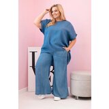 Kesi Włoski Plus Size women's set made of Tencel blouse and tie-waist pants denim Cijene