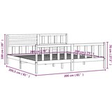  Okvir za krevet od masivnog drva crni 200 x 200 cm | shoptok.hr