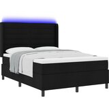 vidaXL LED Box Spring Krevet s madracem Crna 160 x 200 cm tkanina | shoptok.hr
