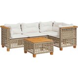  5-dijelni vrtni set sofa s jastucima bež od poliratana | shoptok.hr