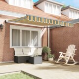 vidaXL ročna retractibilna tenda Zelena in Rumena 300x250 cm, tenda zamenjava za okvir 3x2,5 m Zelena in Rumena | Shoptok.si