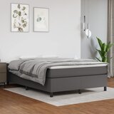 vidaXL Box spring posteljni okvir siv 140x190 cm umetno usnje Cene