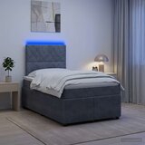  LED okvir za krevet s madracem Tamnosiva 120 x 190 cm Baršun | shoptok.hr