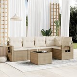 vidaXL 6-dijelni set vrtnih sofa s jastucima bež od poliratana | shoptok.hr