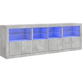 Komoda s LED svjetlima siva boja betona 202x37x67 cm | Eponuda.com