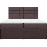  Krevet s oprugama i madracem tamnosmeđi 200x200 cm od tkanine | shoptok.hr