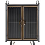Ixia Črna kovinska vitrina 58x120 cm Brick – | Shoptok.si
