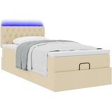 vidaXL Otomanska postelja z vzmetnico krem 90x200 cm blago | Shoptok.si