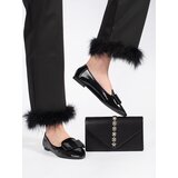 Shelvt Black clutch bag with decorative crystals | Shoptok.si