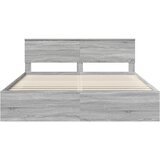  Krevetna konstrukcija s uzglavljem Siva Sonoma 200 x 200 cm | shoptok.hr