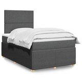  Krevet s oprugama i madracem tamnosivi 120 x 200 cm od tkanine | shoptok.hr