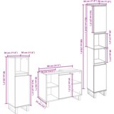 vidaXL set namještaja za kupaonicu od 3 komada staro drvo | shoptok.hr