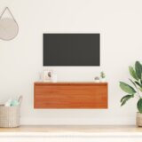  Omarica na steni Voščeno rjava 100 x 30 x 35 cm Trdna borovina | Shoptok.si