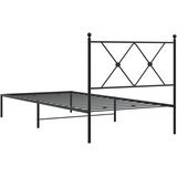 Metalni okvir za krevet s uzglavljem crni 90x190 cm | shoptok.hr