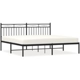  Metalni okvir za krevet s uzglavljem crni 180x200 cm | shoptok.hr