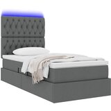  LED krevet za pohranu s madracem Tamnosiva 90 x 200 cm Tkanina | shoptok.hr