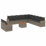  12-dijelni set vrtnih sofa od poliratana s jastucima sivi | shoptok.hr