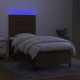 Krevet box spring s madracem LED tamnosmeđi 100x200 cm tkanina | shoptok.hr