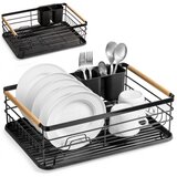 Vilde 229002 - metalni ocedjivac za sudove sa drvenim drškama 43x32x14,5cm u