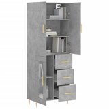  Visoka komoda siva betona 69,5x34x180 cm od konstruiranog drva | Eponuda.com