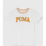 Puma Otroška bombažna kratka majica SQUAD B bela barva