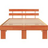  Krevetna konstrukcija s naslonom smeđa 120x200 cm masivna borovina | shoptok.hr