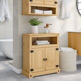 The Living Store Kopalniška omarica Corona 70x33x80 cm trdna borovina - Kopalniška Omarica, (21658133) Cene
