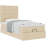 vidaXL Otomanski okvir kreveta s madraca krem 100x200cm od tkanine | shoptok.hr