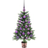 vidaXL Božično drevo med 150 LED z stojalom Zelena 90 cm PE | Shoptok.si