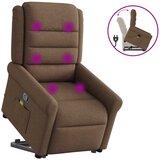 vidaXL Masažni naslanjač s funkcijo vstajanja rjavo blago, (21749703) | Shoptok.si