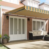 vidaXL Automatska uvlačiva tenda Zelena i žuta 600x300 cm, Tenda zamjenski materijal za okvir 6x3 m Zelena i žuta | shoptok.hr