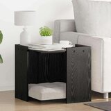vidaXL Ograja za mačji WC Črni hrast 53 x 53 x 51 cm Konstruiran les Cene