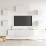  7-dijelni set TV ormarića bijeli od konstruiranog drva | shoptok.hr