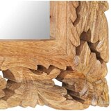 vidaXL ročno izrezljano ogledalo rjavo 80x50 cm trden mangov les | Shoptok.si