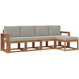  Set vanjskih sofa 5 kom. Prirodna i svijetlo siva Smeđa 257 x 63 x 73 cm | Shoptok.si