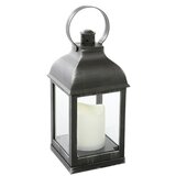 Metalna lanterna s LED svjetlom (10,5 x 10,5 x 22,5 cm, Crna) | shoptok.hr