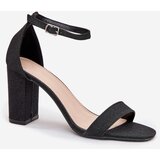 Boto Shiny women's sandals with a heel black Kavina | shoptok.hr