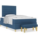  Box Spring Postelja z vzmetnico in klopjo Modra 120x190 cm Tkanina, (22080931) | Shoptok.si