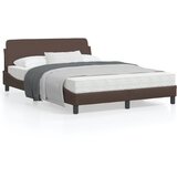 vidaXL Posteljni okvir z vzglavjem rjav 140x200 cm umetno usnje Cene