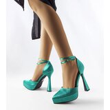 Gemre Green high block heel pumps Dallas | Shoptok.si