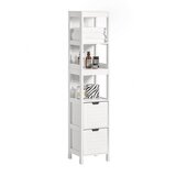 SoBuy kopalniška visoka omarica z dvema predaloma v beli barvi v skandinavskem slogu, (20814833) | Shoptok.si