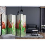  Paravan u 5 dijelova - Red tulips on wood II [Room Dividers] 225x172 | shoptok.hr