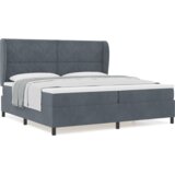  Kutna krevet s madracem Tamno siva 200x200 cm Baršun | shoptok.hr