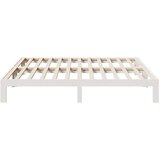  Posteljni okvir brez vzmetnice bel 160x200 cm trdna borovina | Shoptok.si