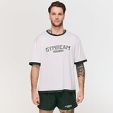 GymBeam Oversized Varsity T-Shirt White S Cene