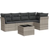  6-dijelni set vrtnih sofa od poliratana s jastucima svjetlosivi | shoptok.hr
