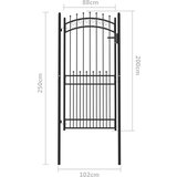  Ogradna vrata Crna 100 x 200 cm Čelik s praškastim premazom | shoptok.hr