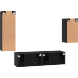vidaXL TV kabinet s polico s shranjevanjem z vrati 4 pcs Črni hrast 30.5 x 30 x 90 cm | Shoptok.si