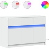 Maison Chic TV omarica - TV stojalo - Televizijska omarica z LED bela 91x34x61 cm inženirski les, (21699385) Cene